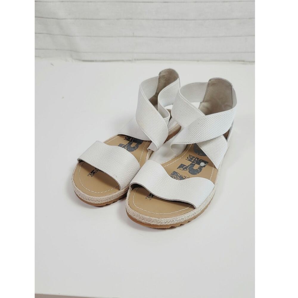 Sorel Ella Jute Sandals in White, sz 6.5